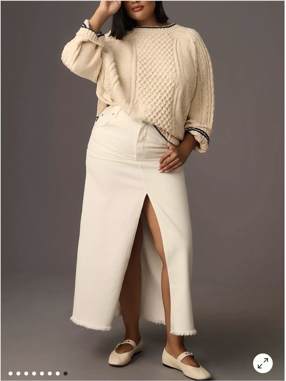 Pilcro Anthropologie Oversized Varsity Cable Sweater XS NWT - Picture 4 of 5